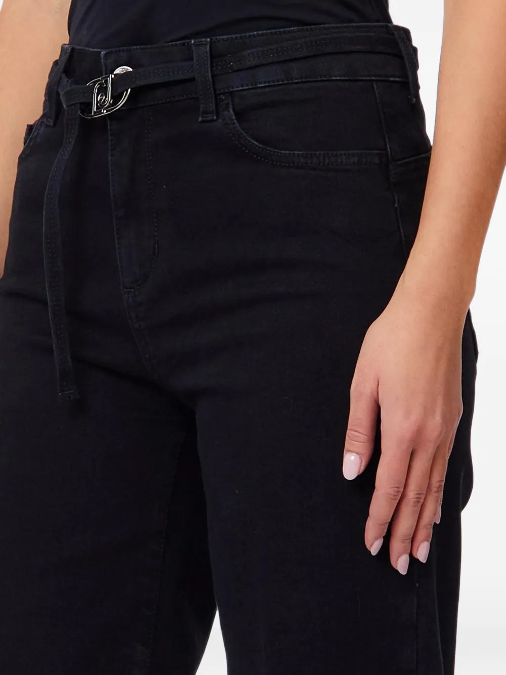 LIU JO Flared jeans met ceintuur Zwart