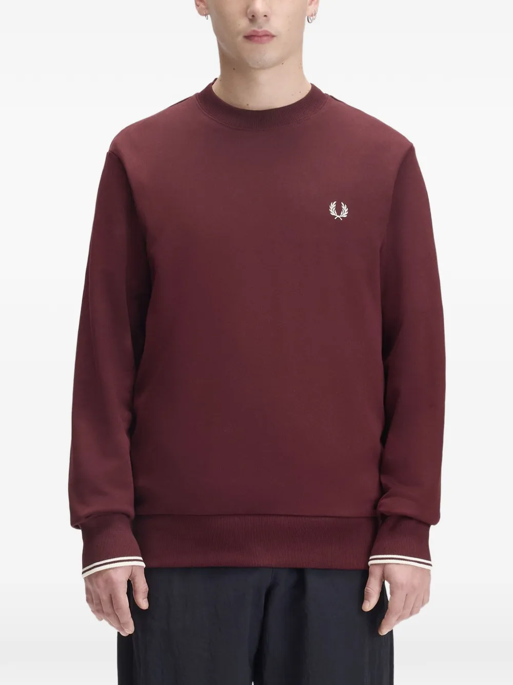 Fred Perry logo-embroidered sweater Rood