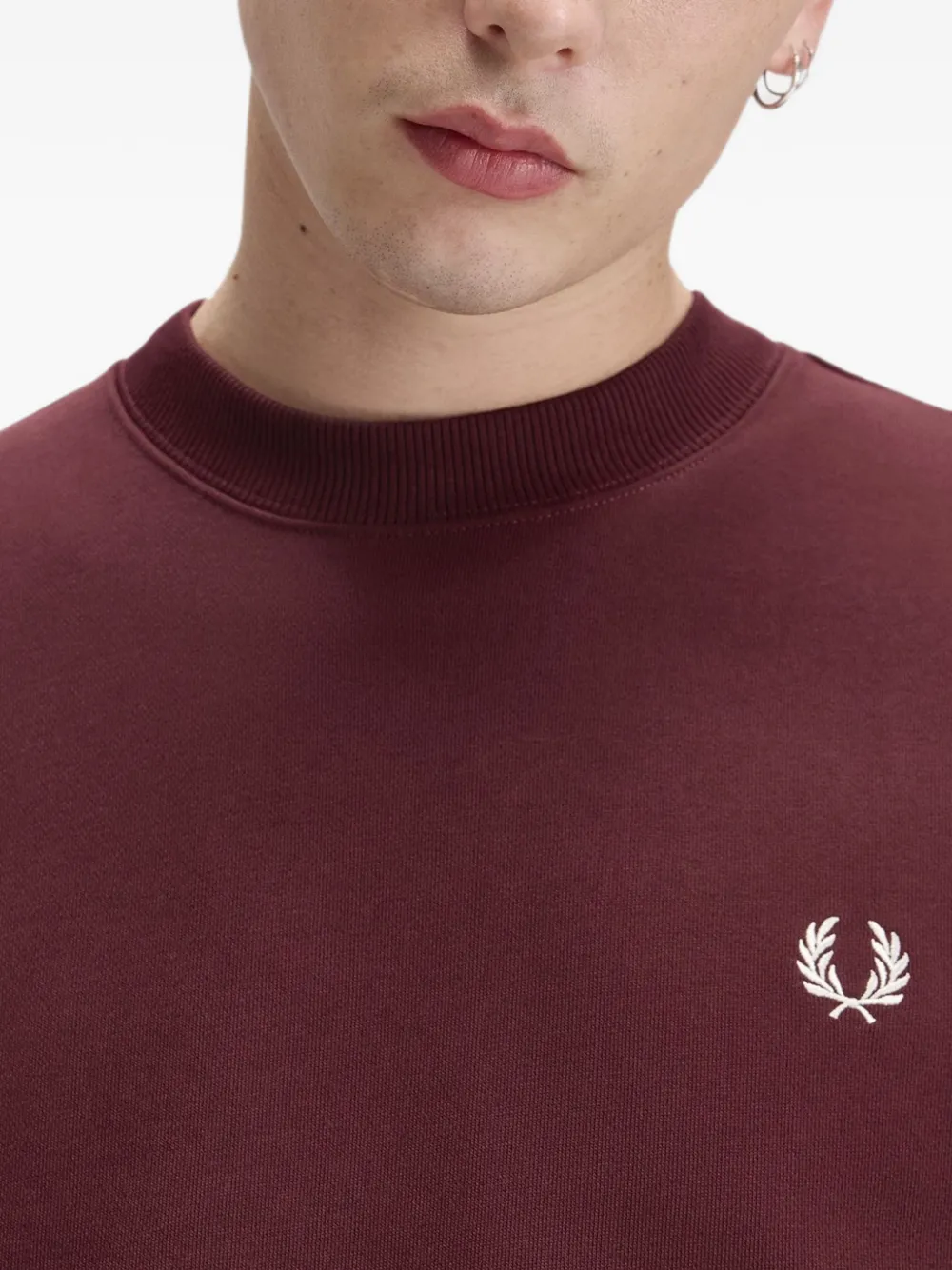 Fred Perry logo-embroidered sweater Rood