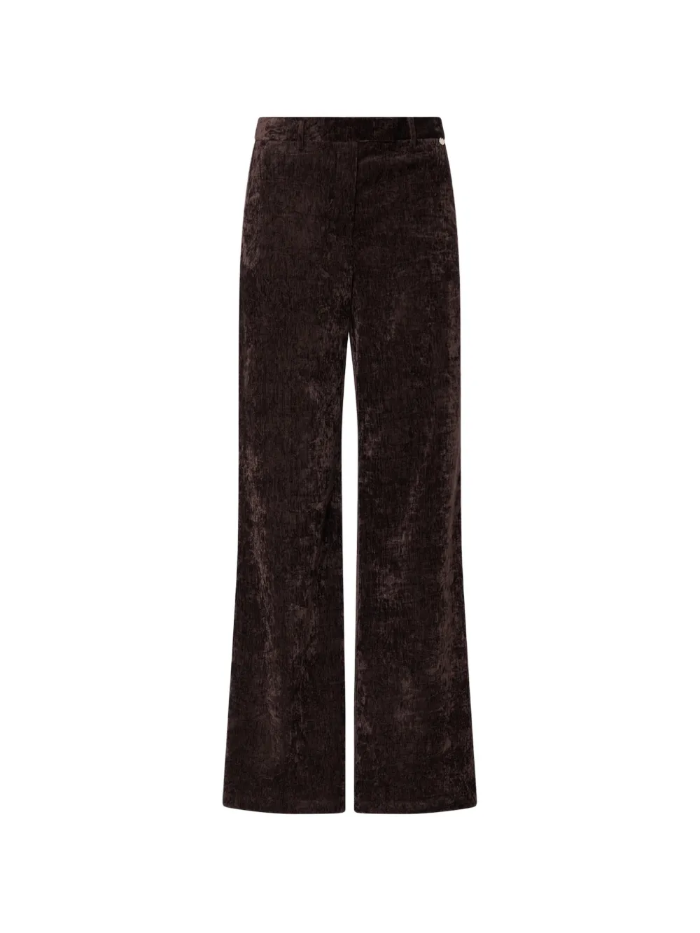 LIU JO straight-leg trousers in velvet - Marrone