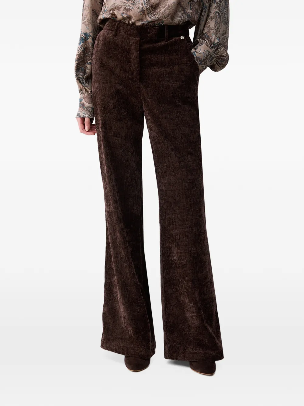 LIU JO Straight fluwelen broek Bruin