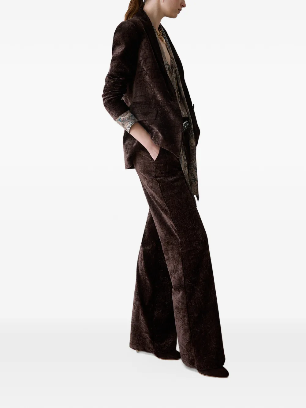 LIU JO Straight fluwelen broek Bruin