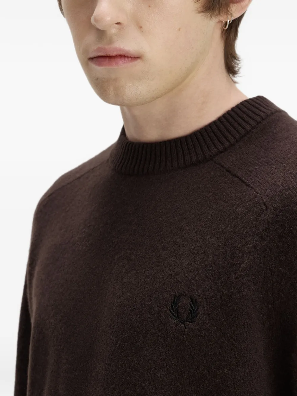 Fred Perry logo-embroidered raglan-sleeve sweater Bruin
