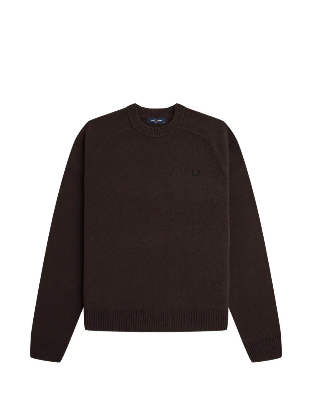 Fred Perry logo-embroidered raglan-sleeve sweater - Marrone