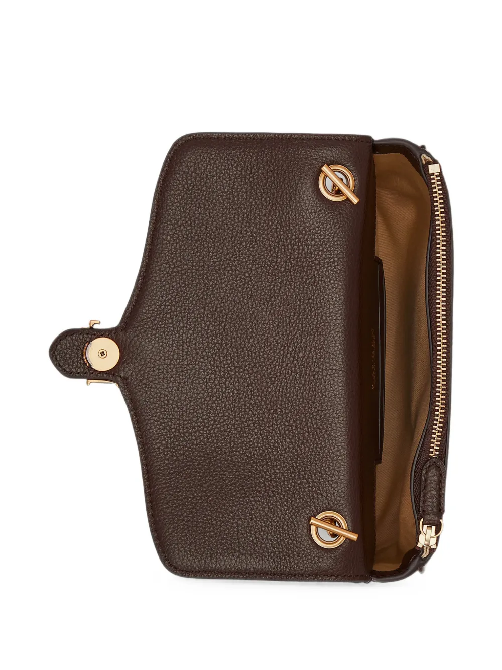 Lauren Ralph Lauren Bradley schoudertas met schakelketting en logo-plakkaat Bruin