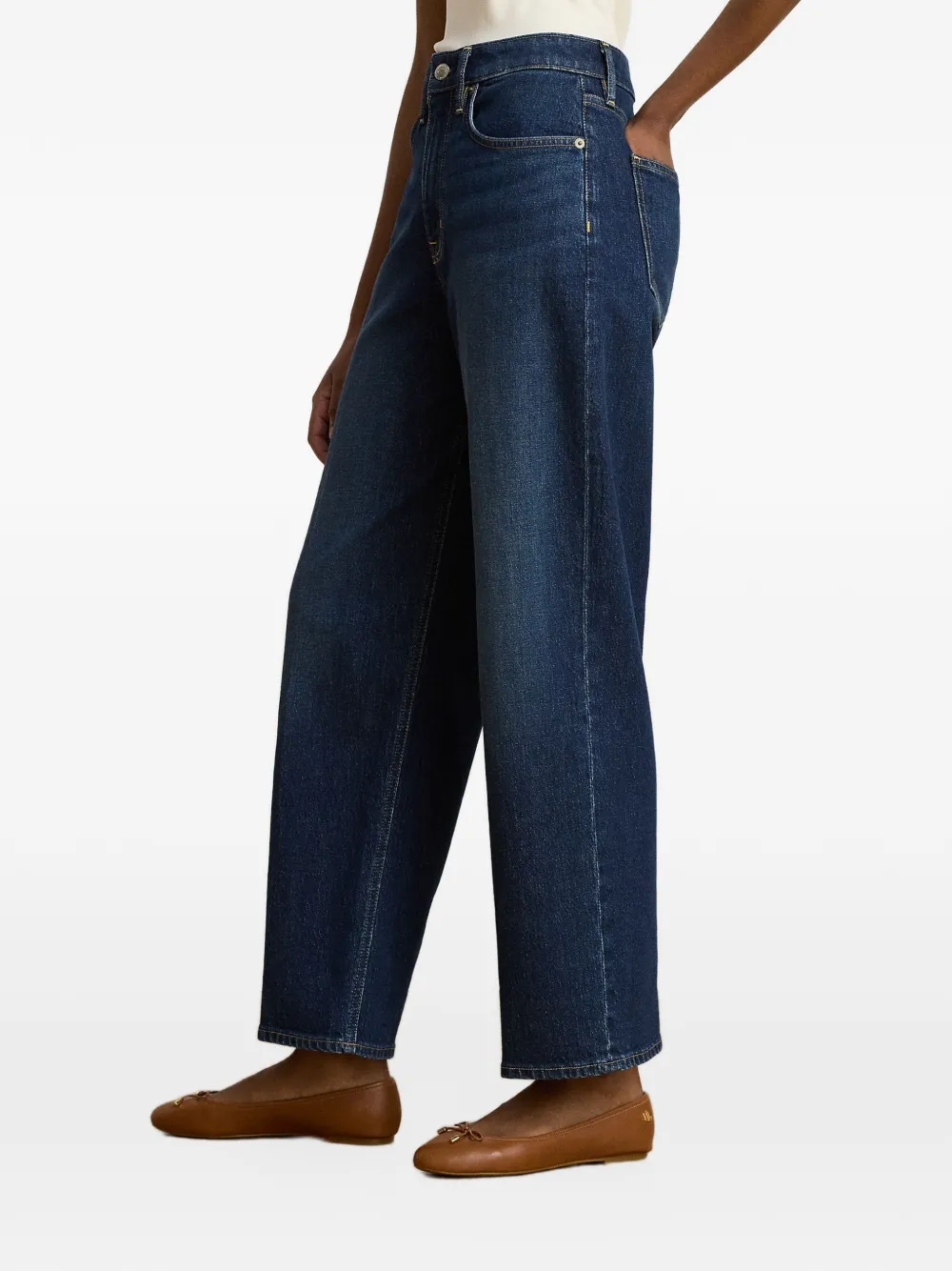 Lauren Ralph Lauren high-waisted straight-leg jeans Blauw