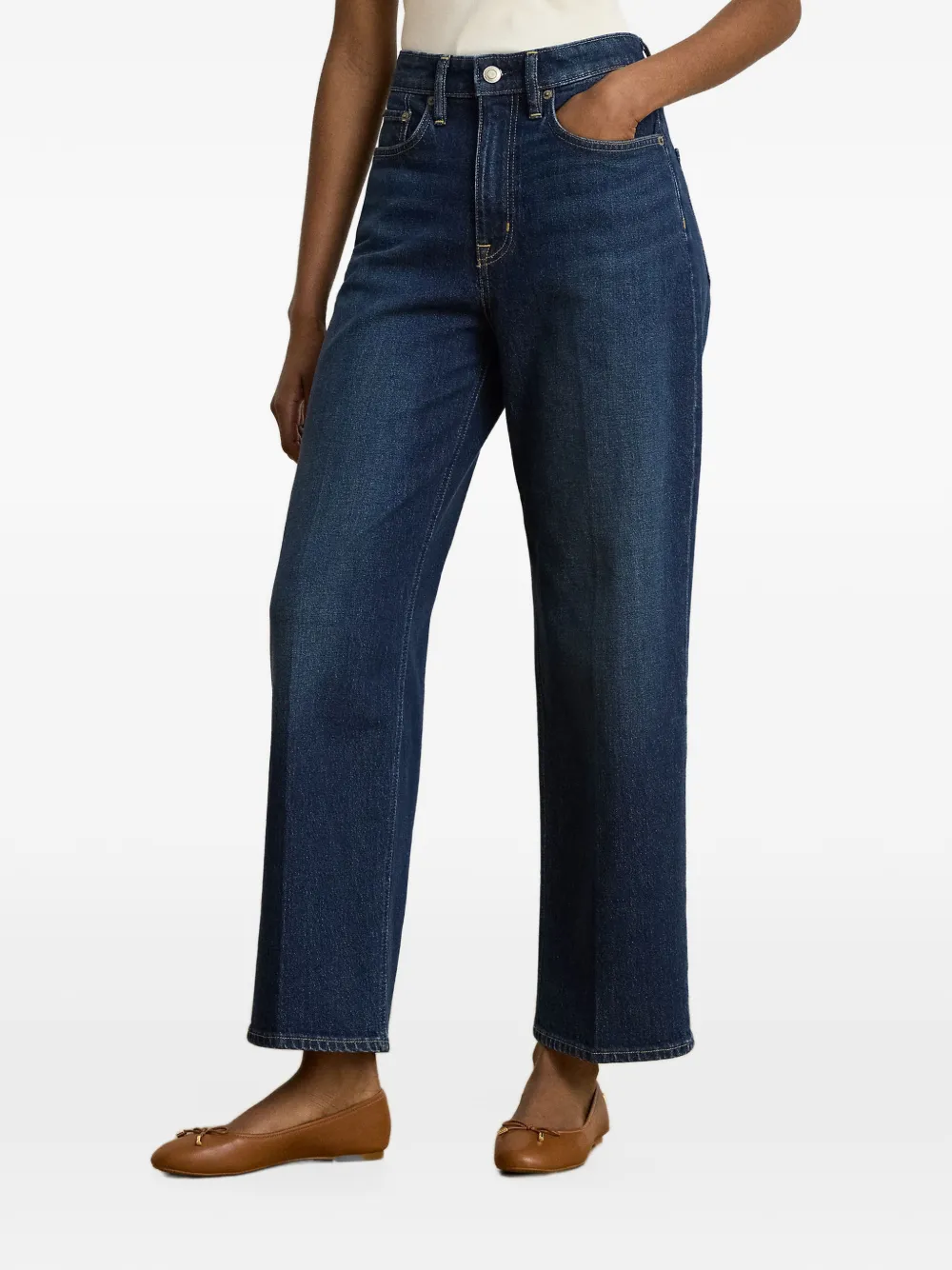 Lauren Ralph Lauren high-waisted straight-leg jeans Blauw