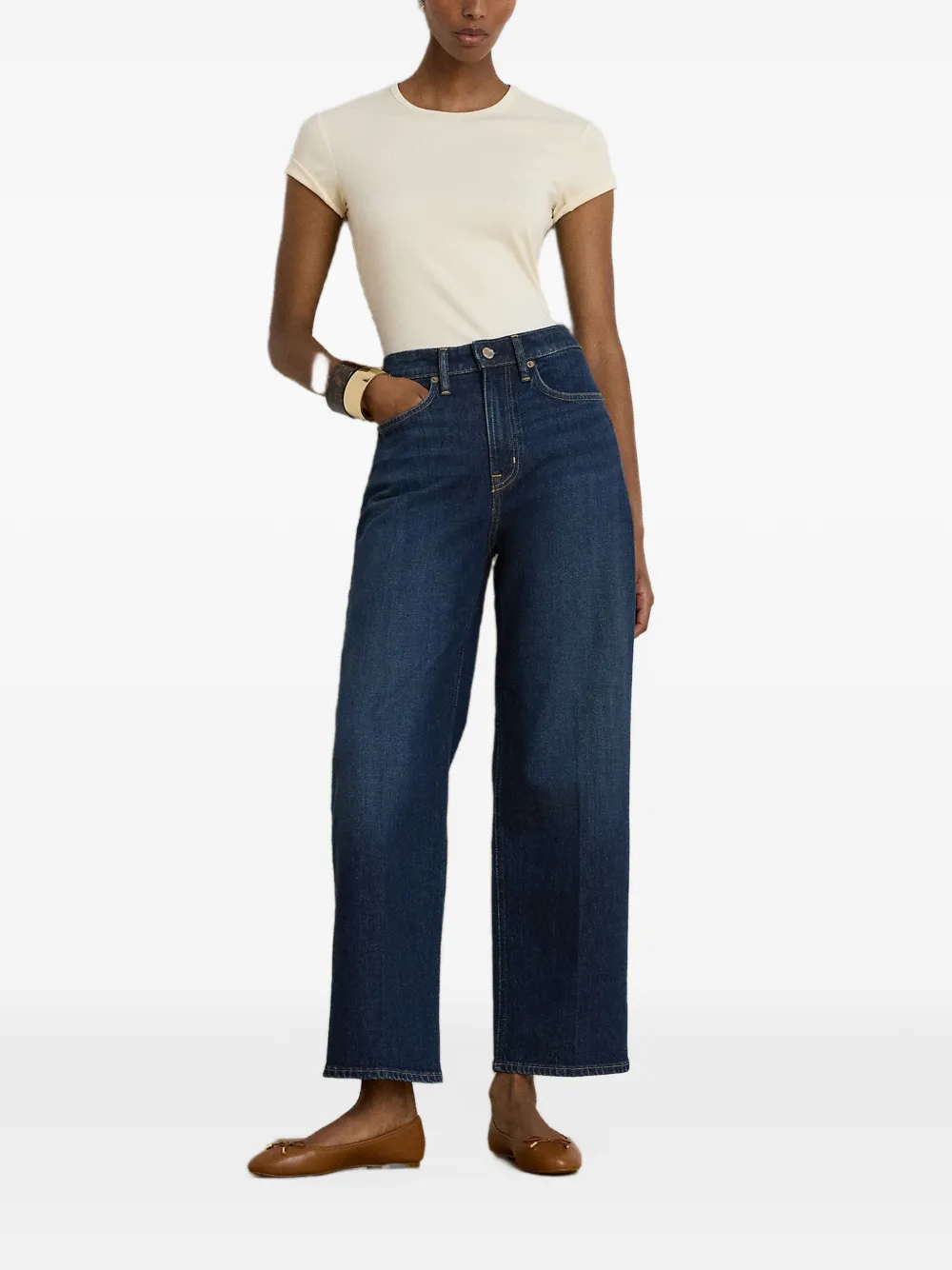 Lauren Ralph Lauren high-waisted straight-leg jeans Blauw