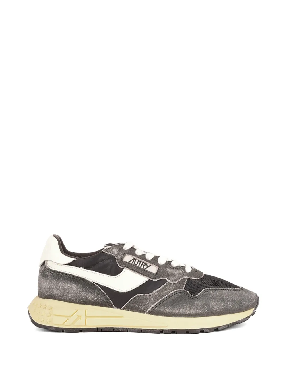 Autry distressed mesh-panel sneakers - Schwarz