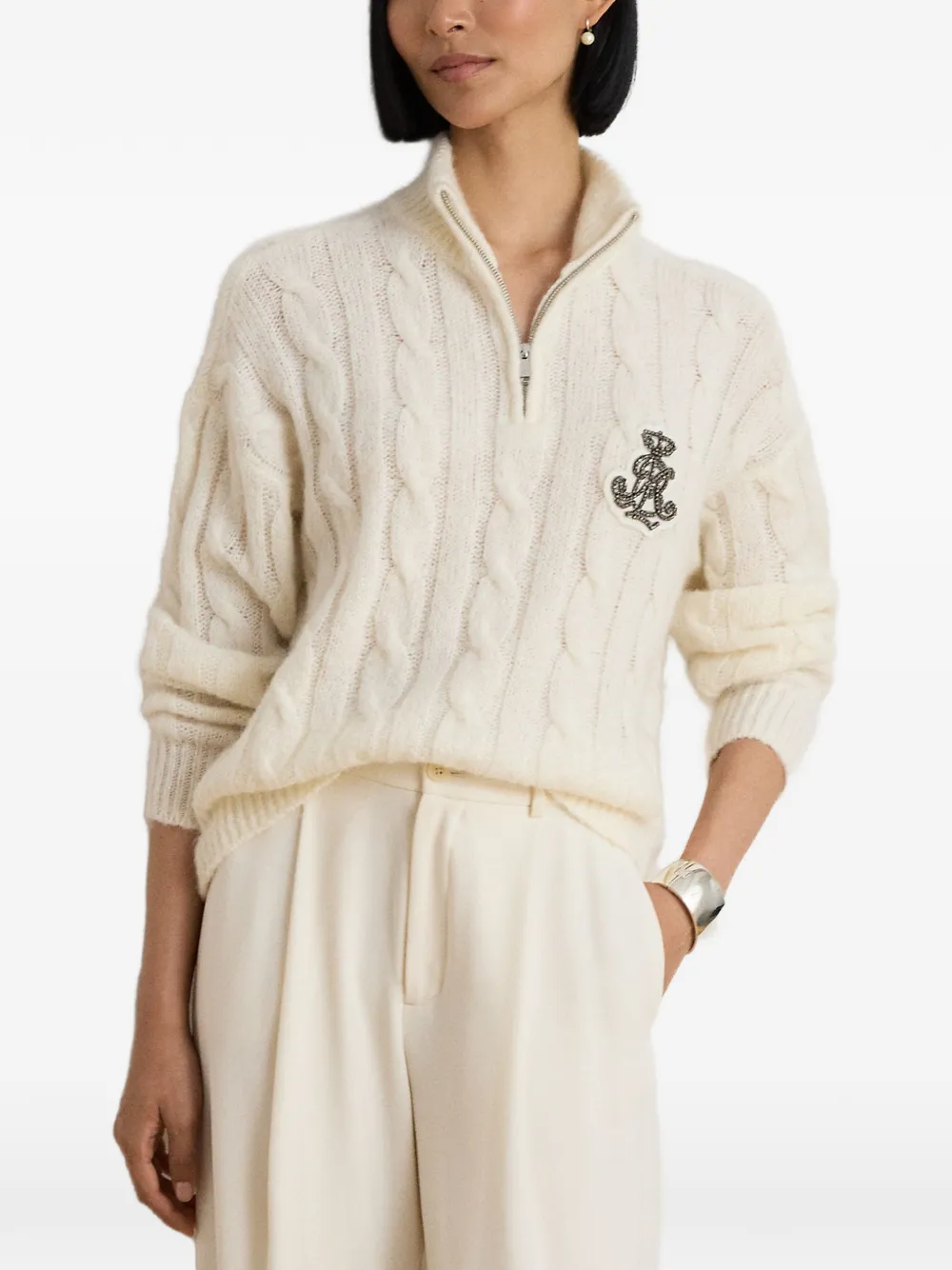 Lauren Ralph Lauren Kabelgebreide trui Beige