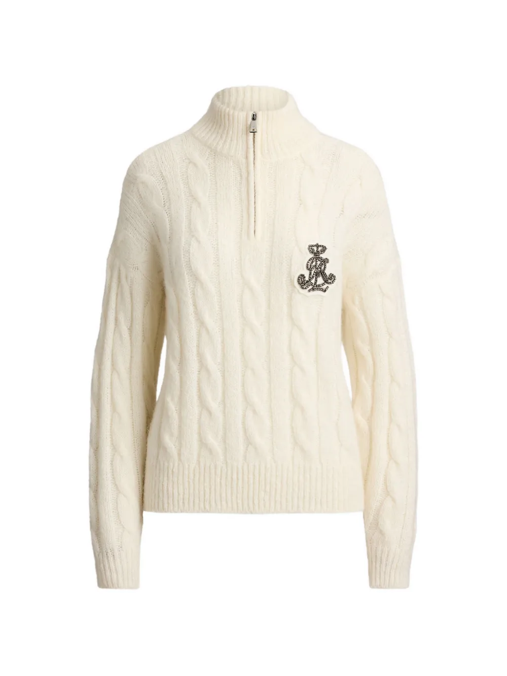 Lauren Ralph Lauren cable-knit half-zip sweater - Nude