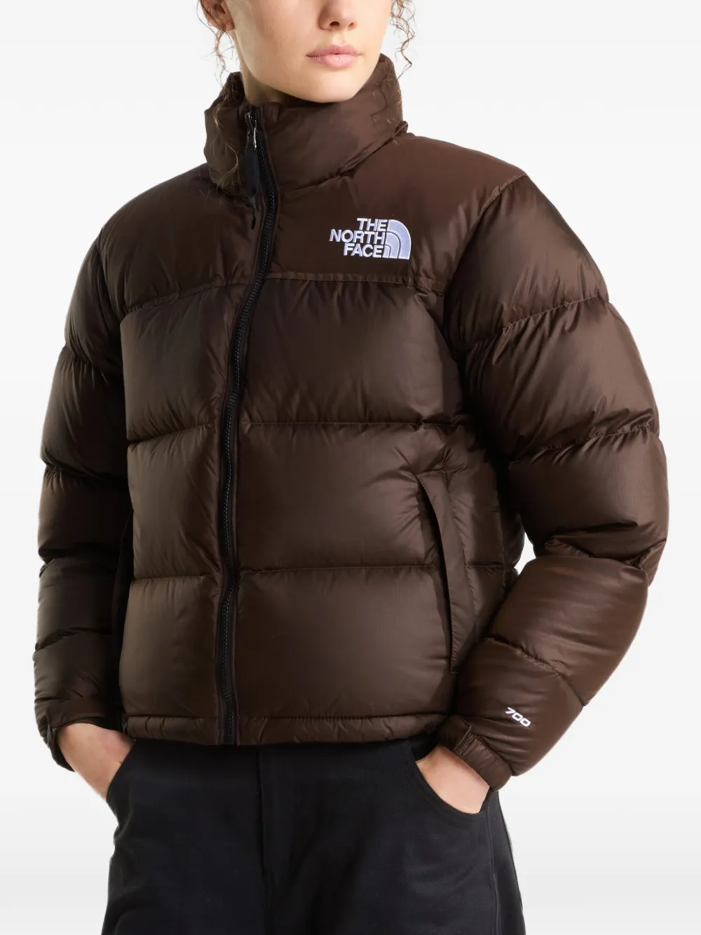 The North Face Donsjack met hoge hals Bruin