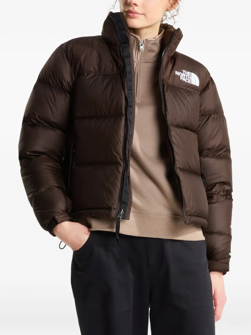 The North Face Donsjack met hoge hals Bruin