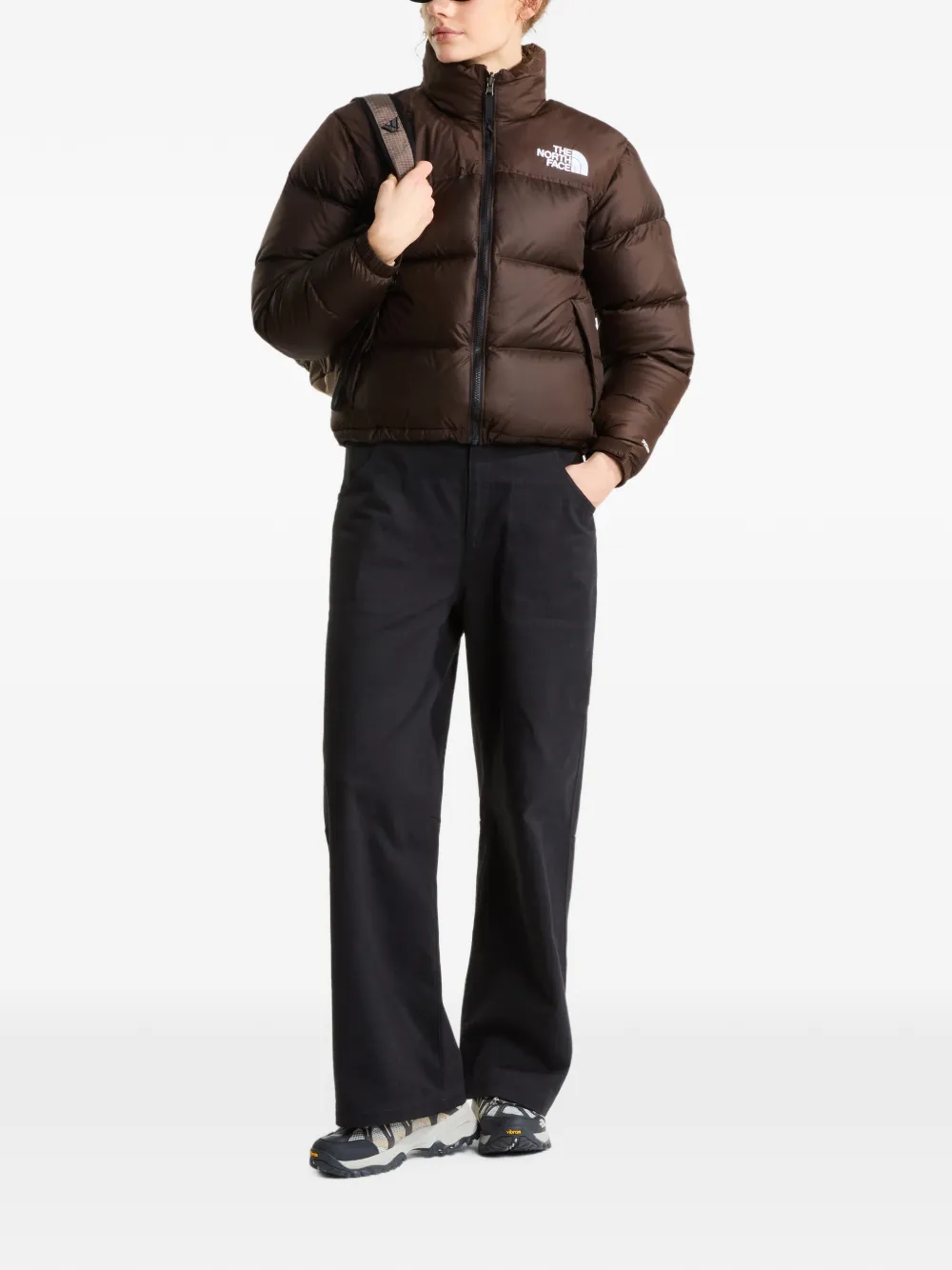 The North Face Donsjack met hoge hals Bruin