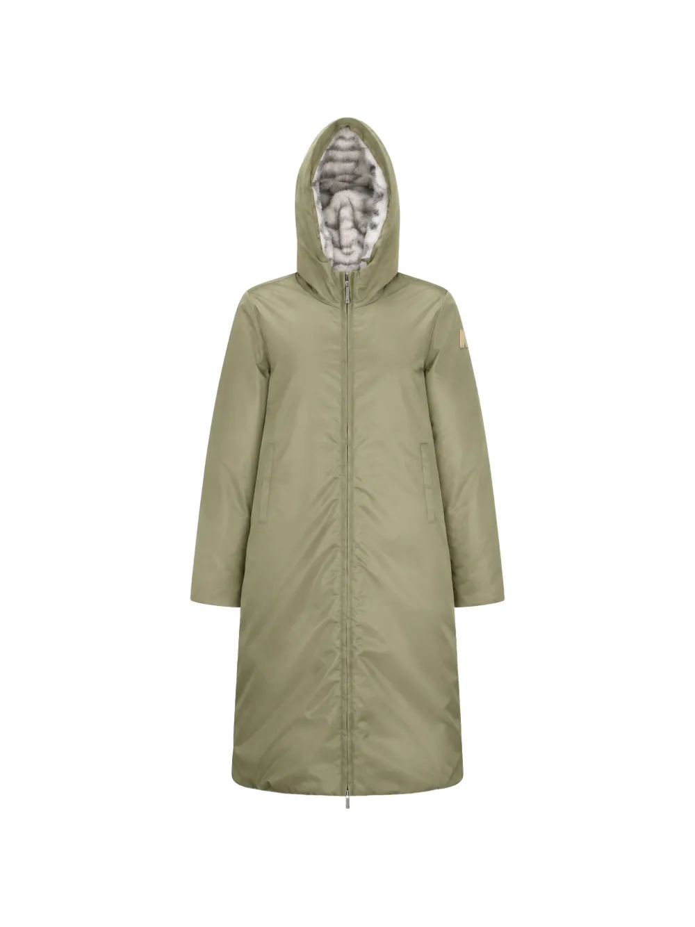 K-Way hooded logo-patch coat - Verde
