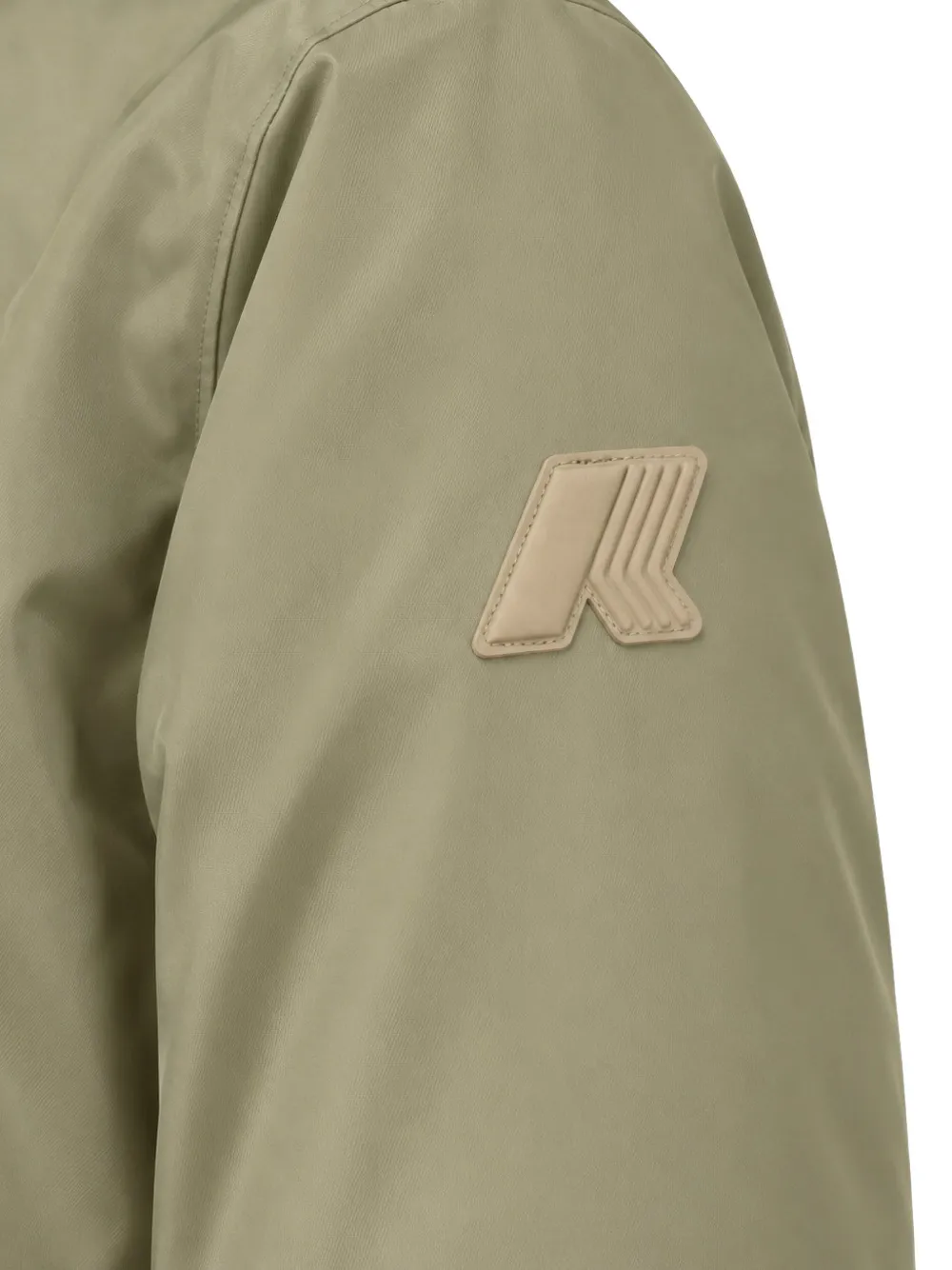 K-Way Jas met logopatch en capuchon Groen