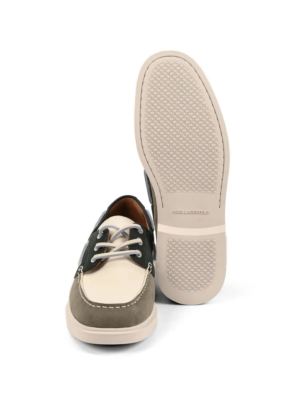 Karl Lagerfeld colour-block boat shoes Groen