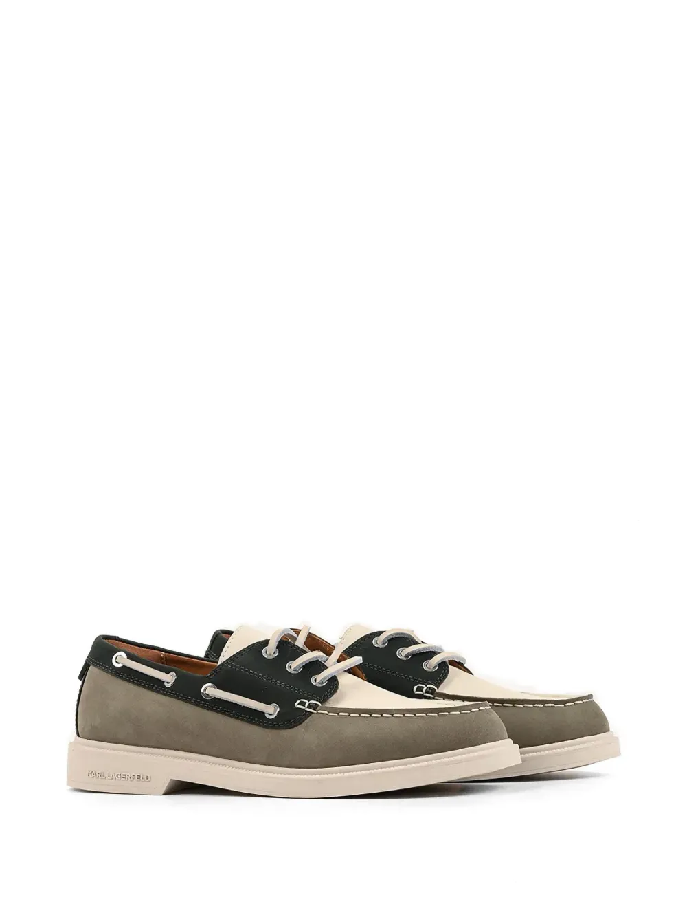 Karl Lagerfeld colour-block boat shoes Groen