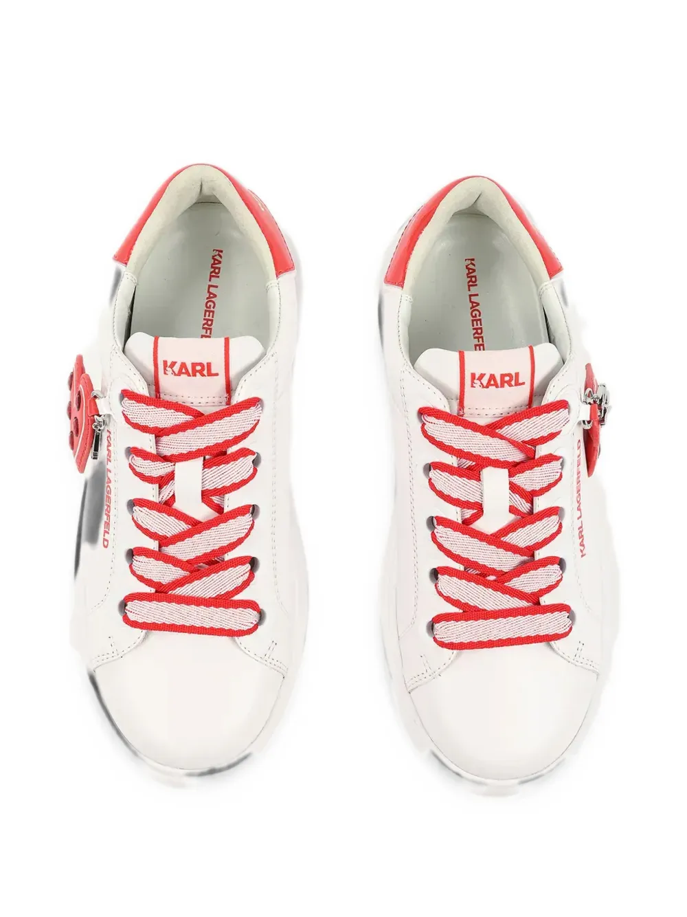 Karl Lagerfeld heart-motif logo-print sneakers Wit