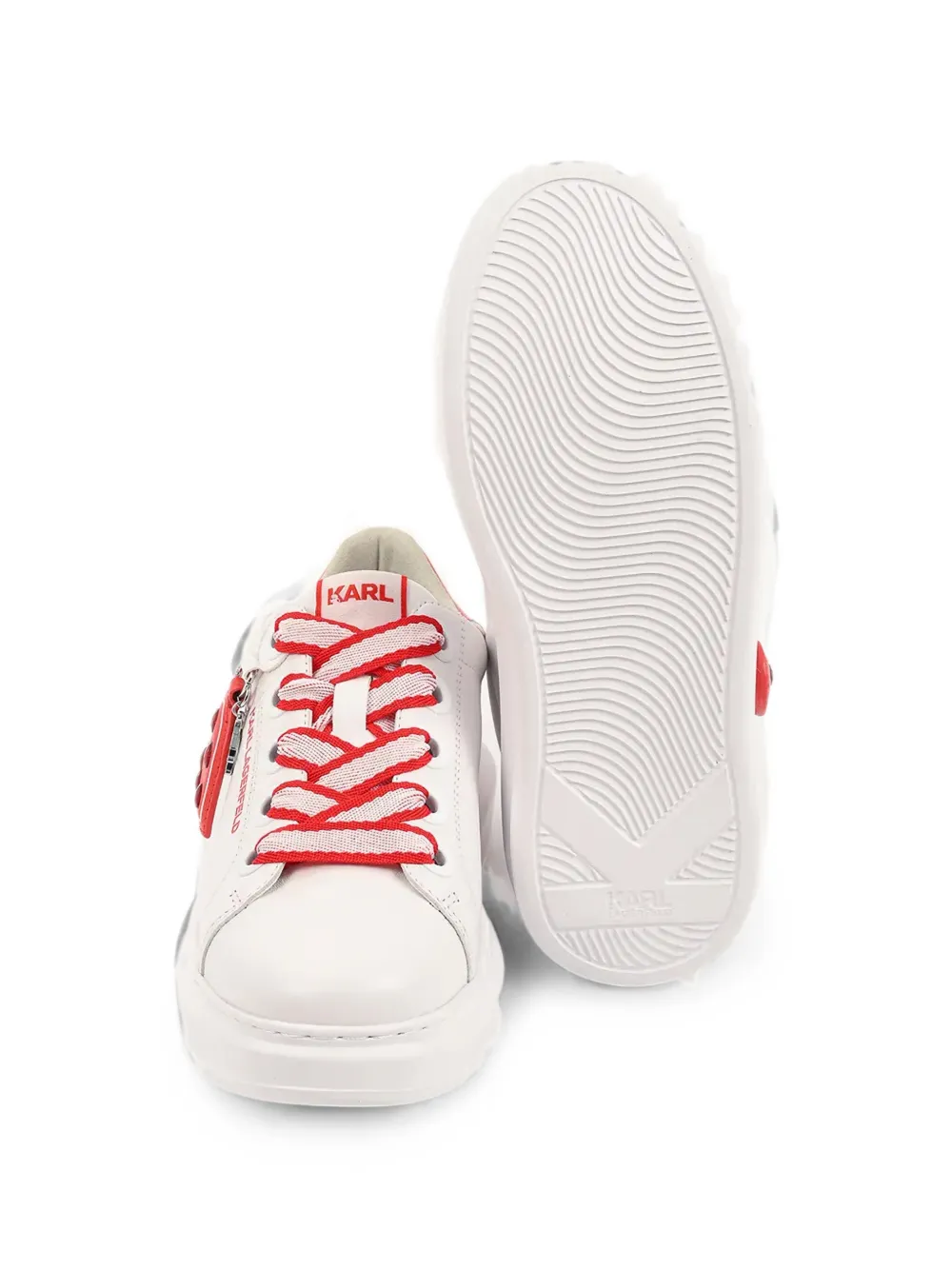 Karl Lagerfeld heart-motif logo-print sneakers Wit
