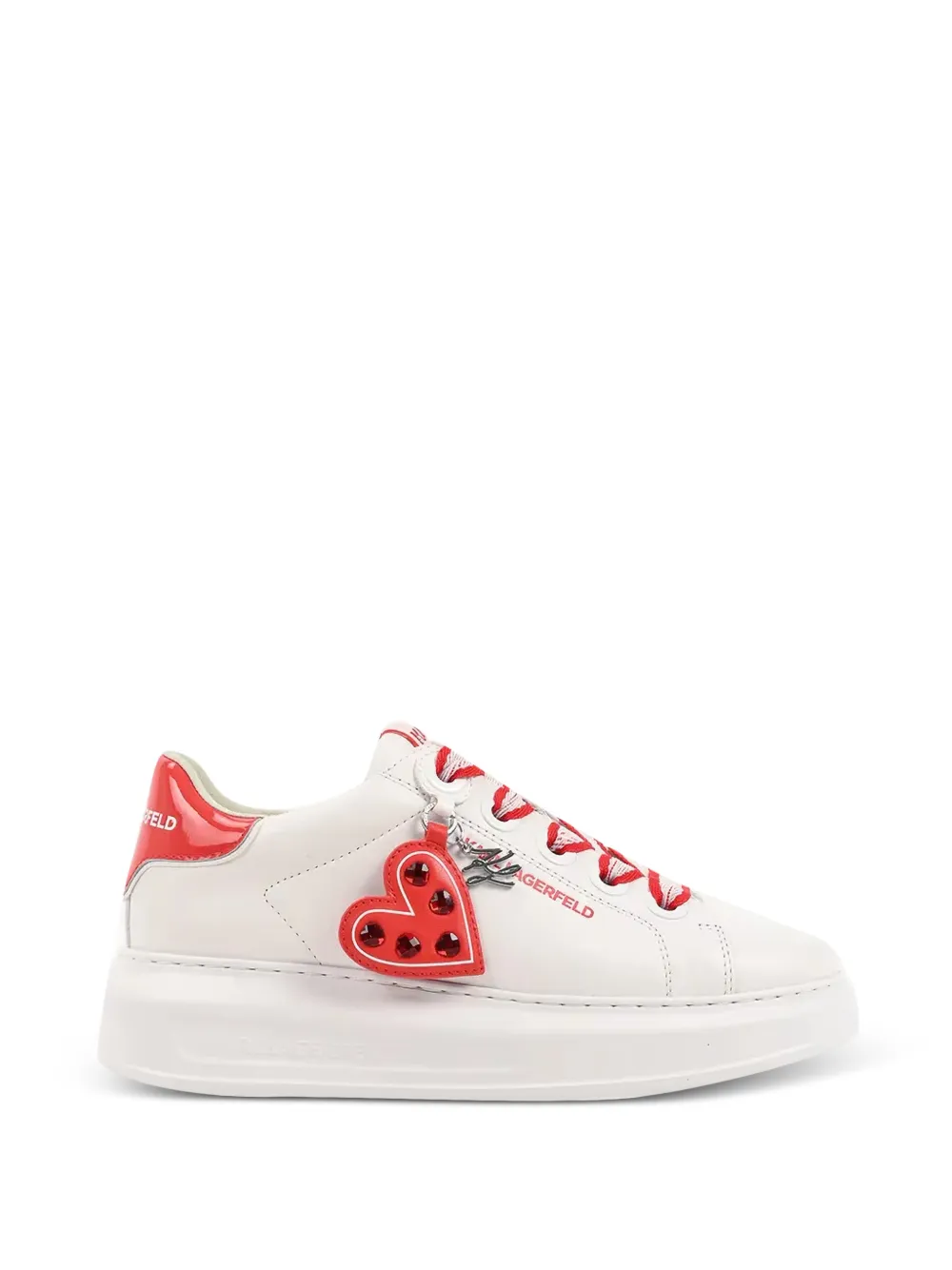 Karl Lagerfeld heart-motif logo-print sneakers Wit