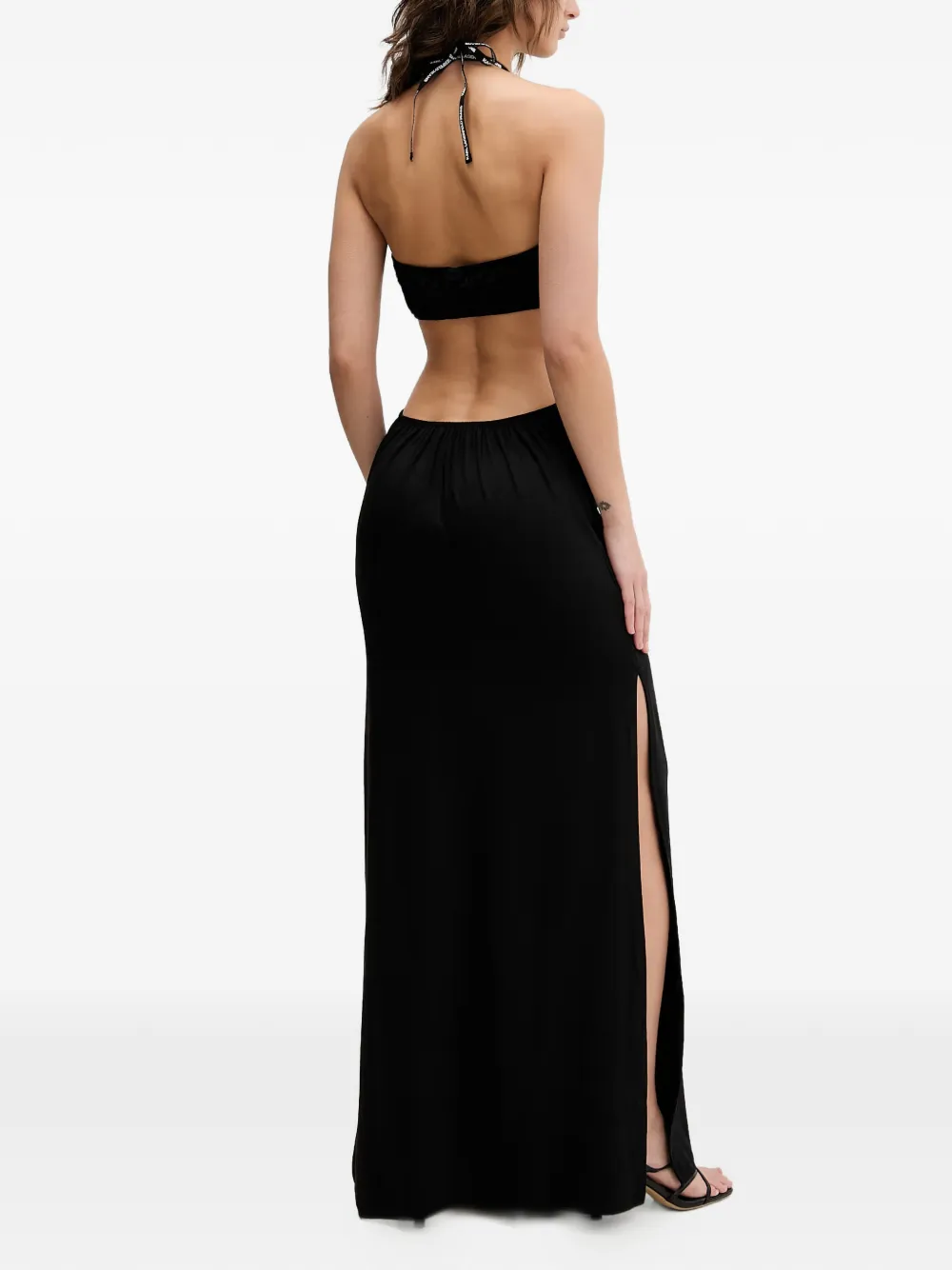 Karl Lagerfeld Jeans Maxi-jurk met halternek Zwart