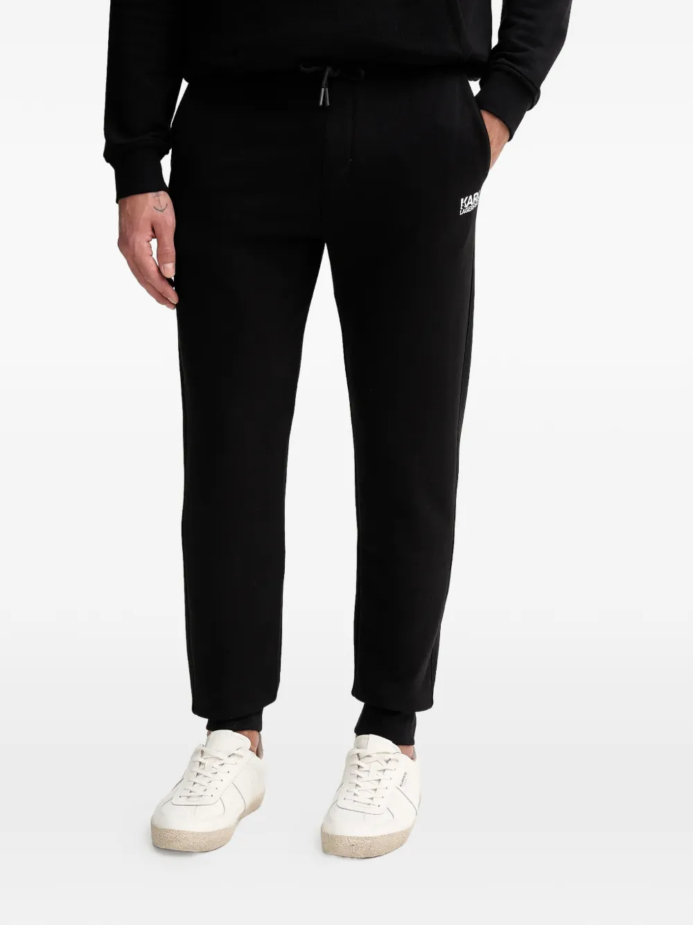 Karl Lagerfeld logo-print drawstring track pants - Nero