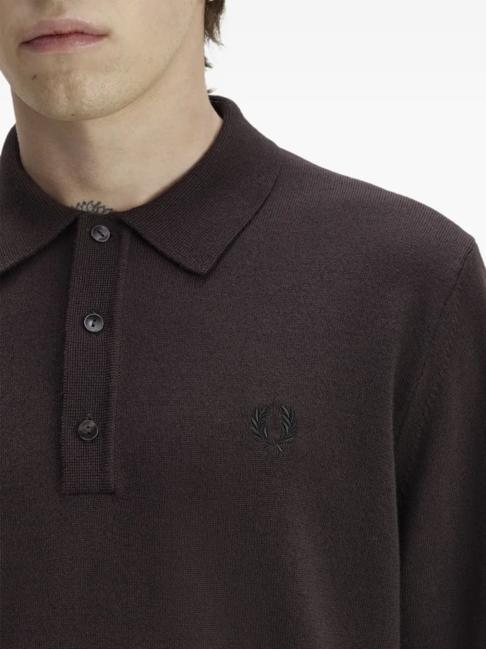 Fred Perry long-sleeve polo shirt Bruin