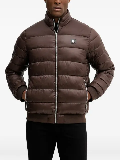 Karl Lagerfeld quilted logo-patch jacket