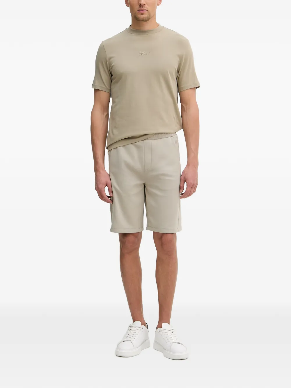 Karl Lagerfeld Shorts met logoband Beige