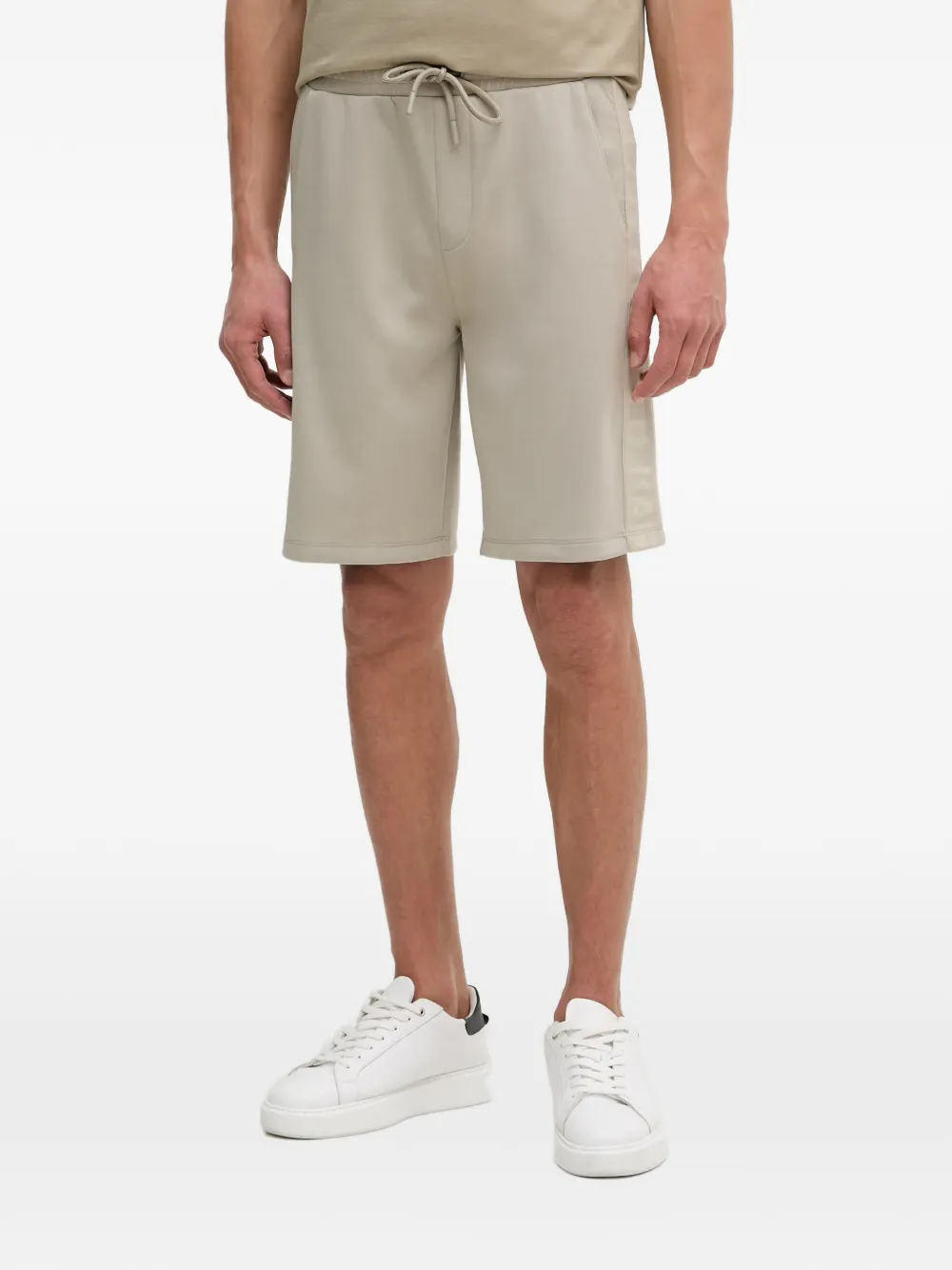 Karl Lagerfeld logo-tape drawstring shorts - Nude