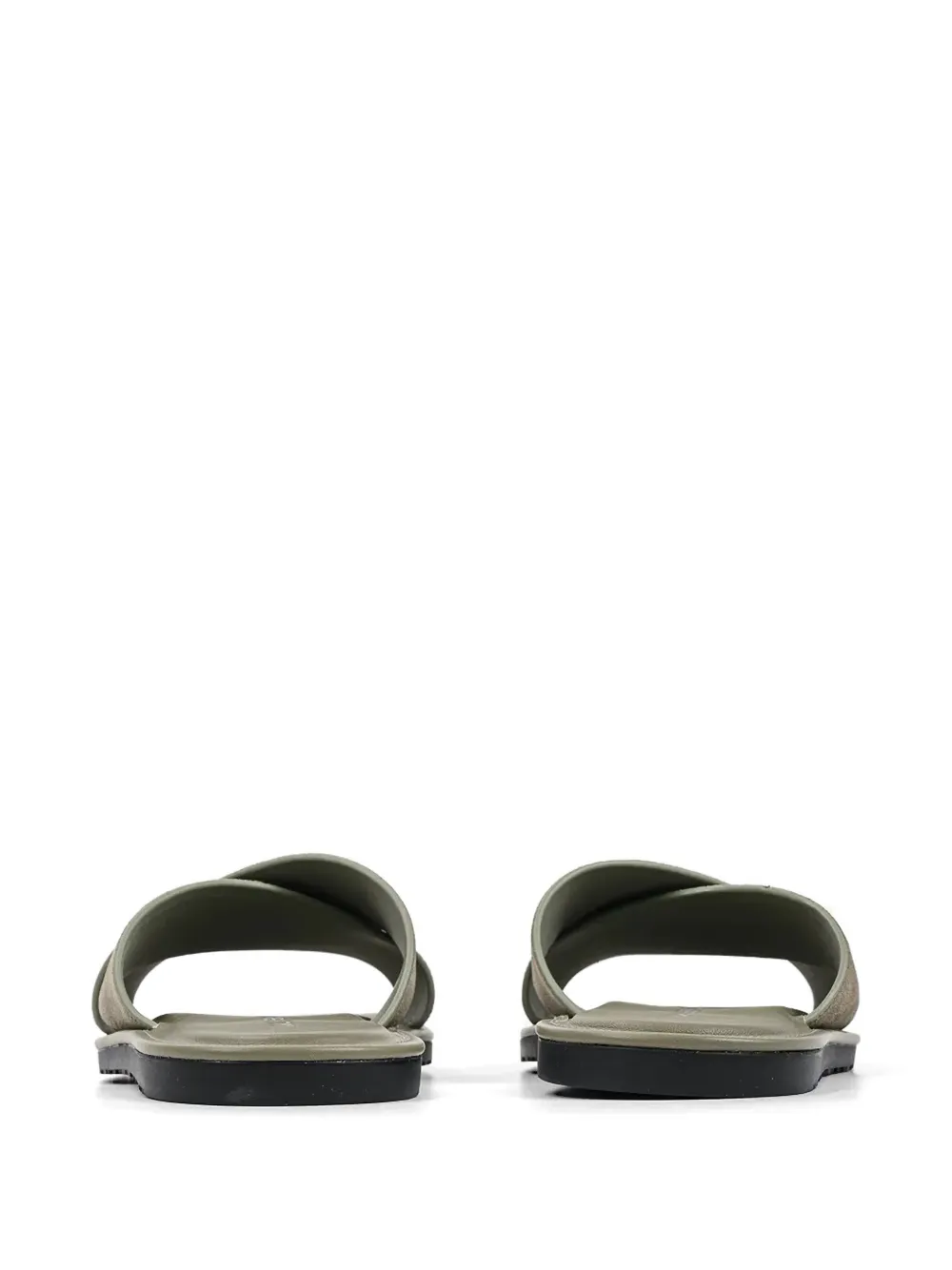 Karl Lagerfeld criss-cross suede slides Groen