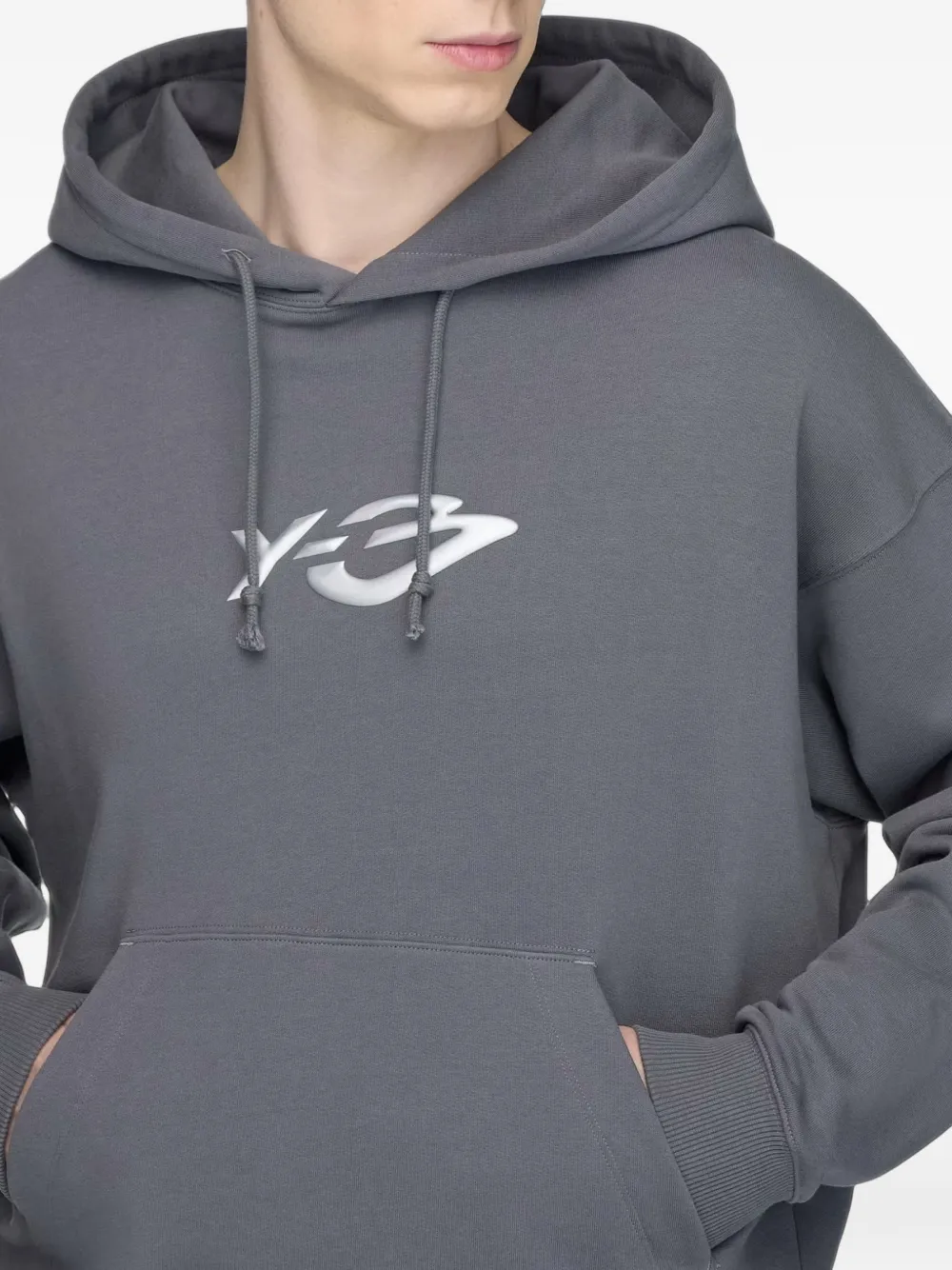 Y-3 French Terry Liquid logo hoodie Grijs