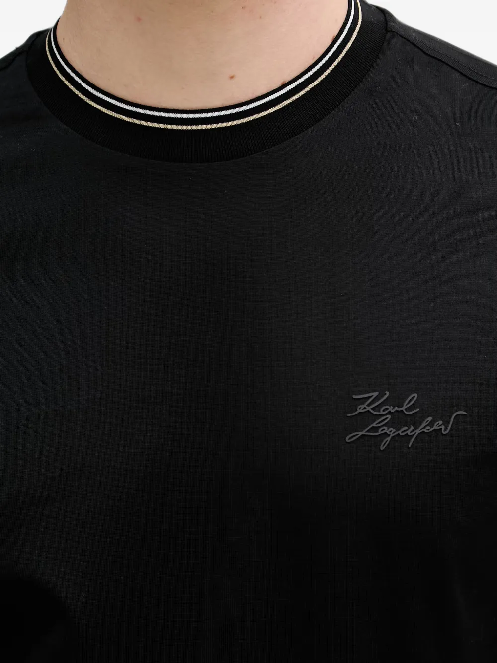 Karl Lagerfeld T-shirt met geborduurd logo Zwart