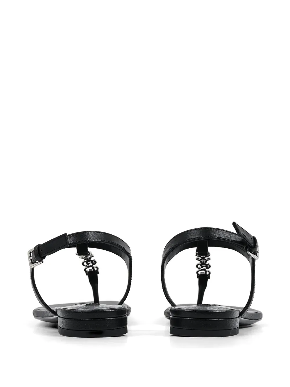 Karl Lagerfeld logo-lettering T-strap sandals Zwart