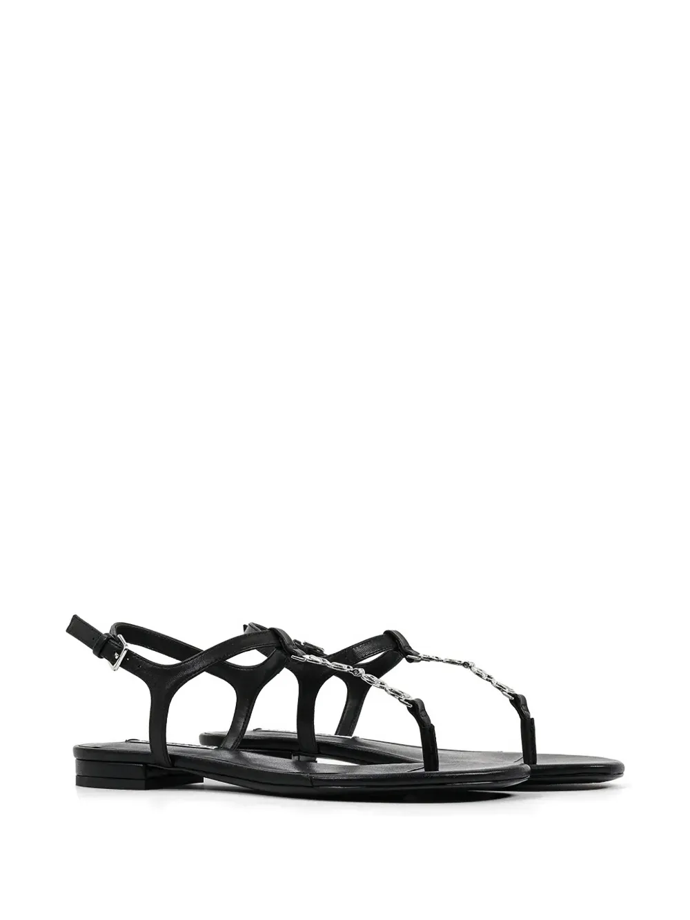 Karl Lagerfeld logo-lettering T-strap sandals Zwart