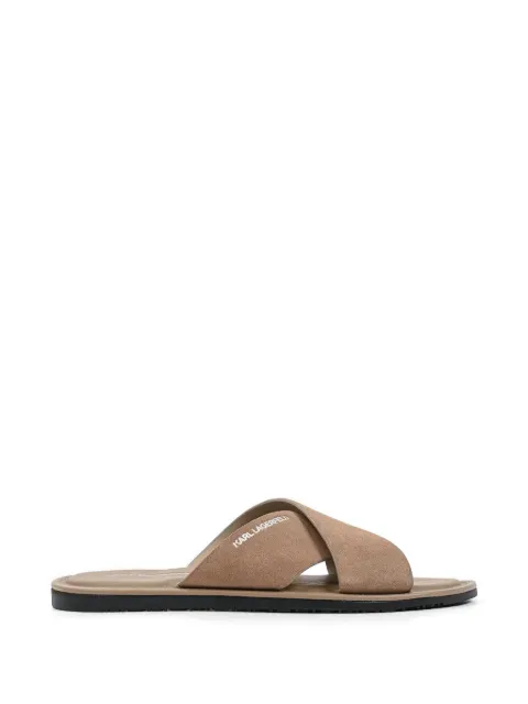 Karl Lagerfeld criss-cross suede slides