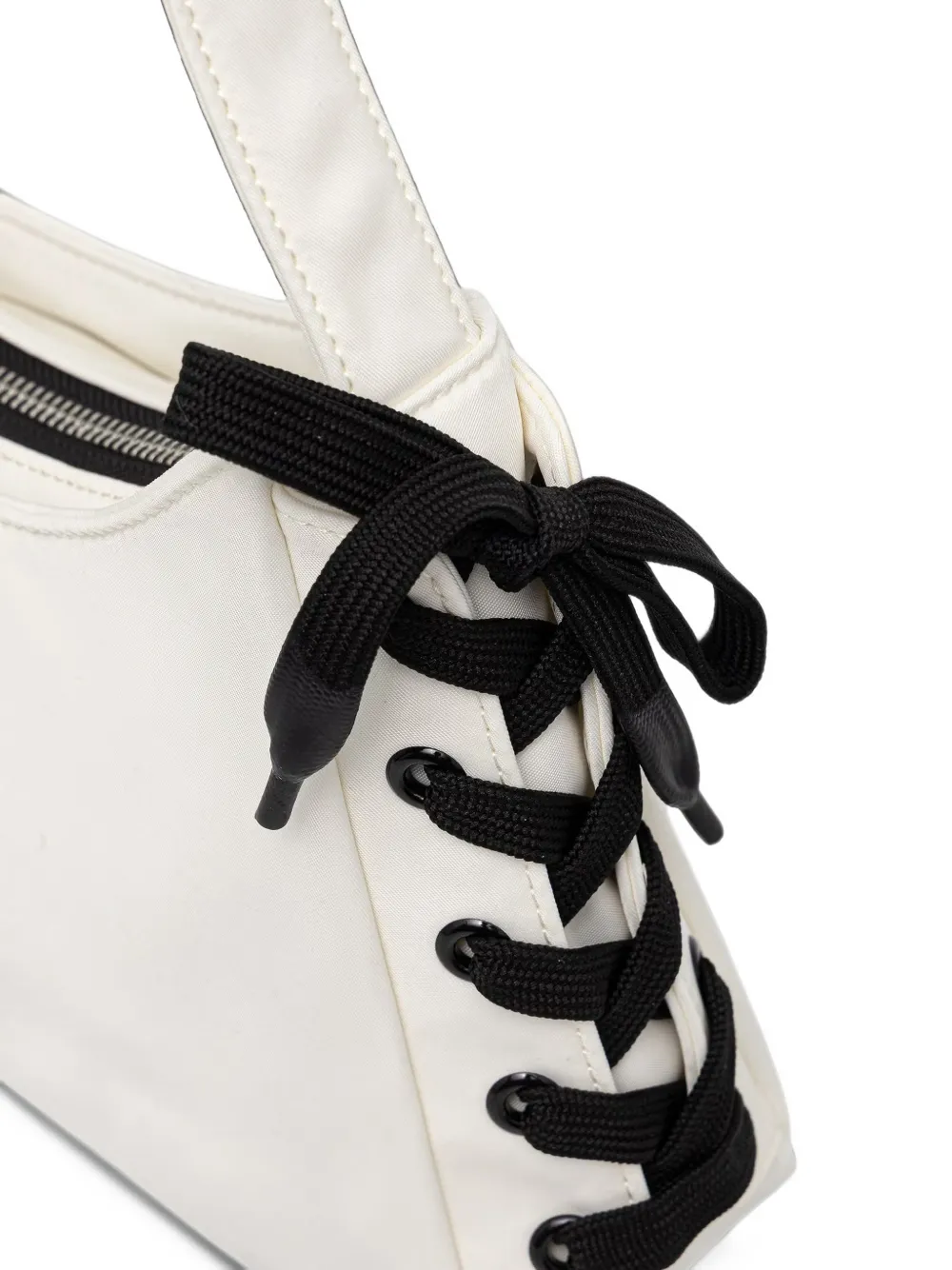 Karl Lagerfeld Jeans lace-up logo-patch tote bag Wit