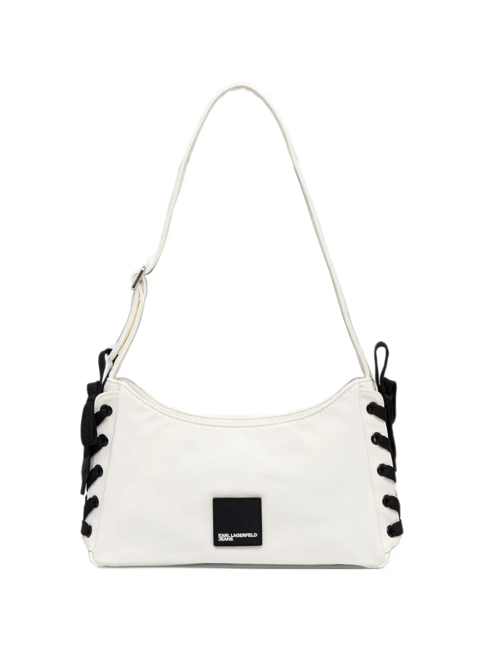 Karl Lagerfeld Jeans lace-up logo-patch tote bag - Bianco