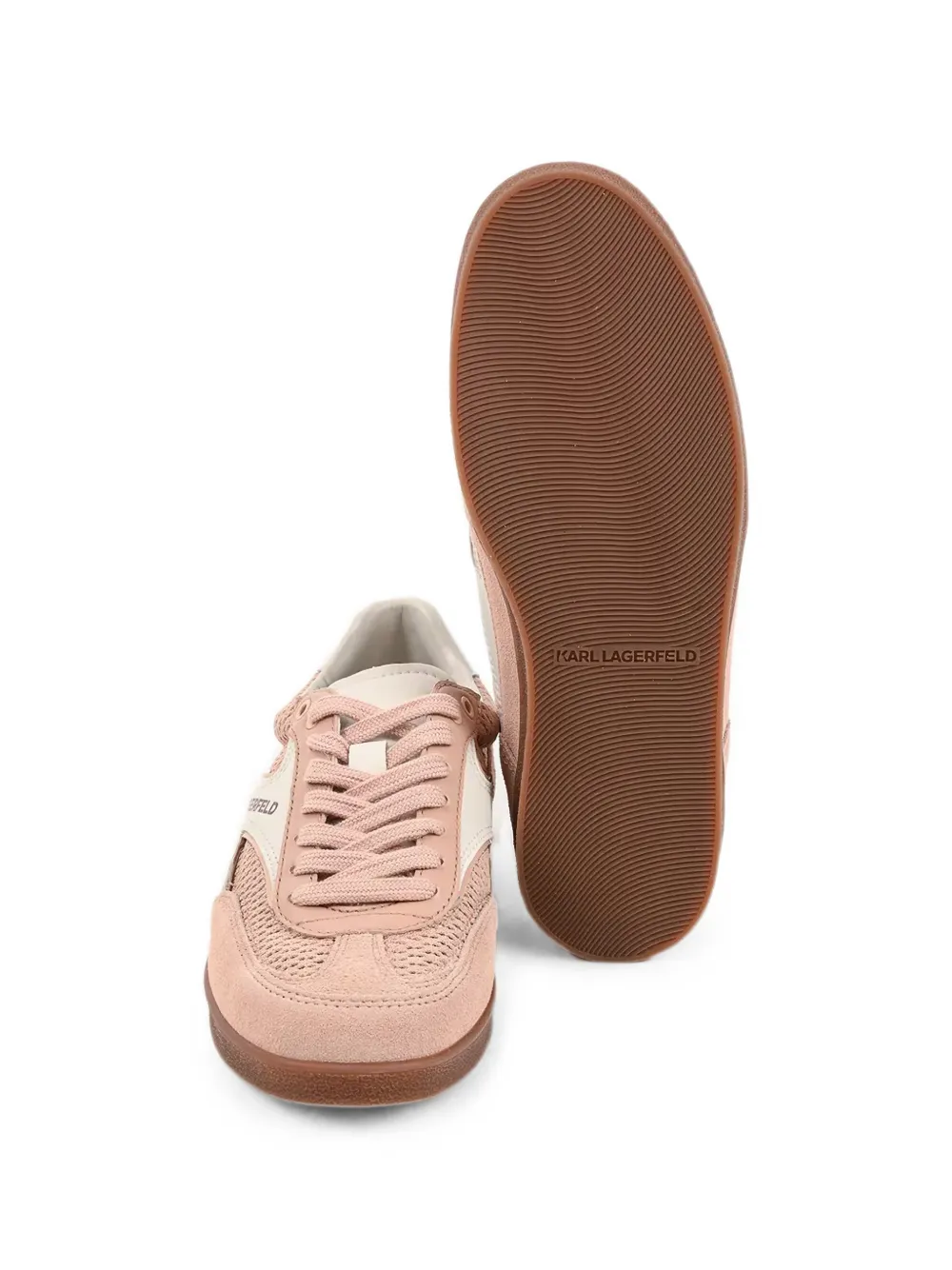 Karl Lagerfeld perforated panelled sneakers Roze