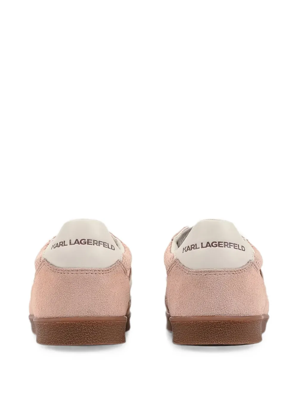 Karl Lagerfeld perforated panelled sneakers Roze