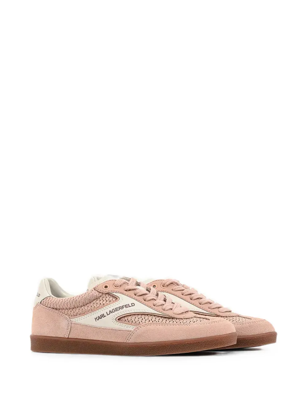 Karl Lagerfeld perforated panelled sneakers Roze