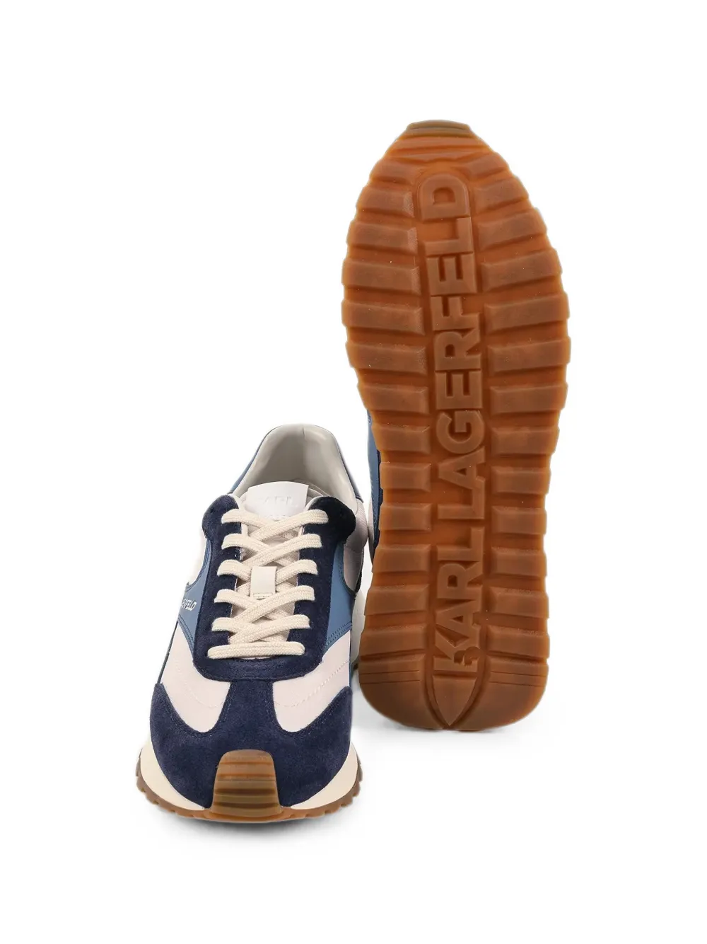 Karl Lagerfeld Kairo panelled suede-trimmed sneakers Blauw