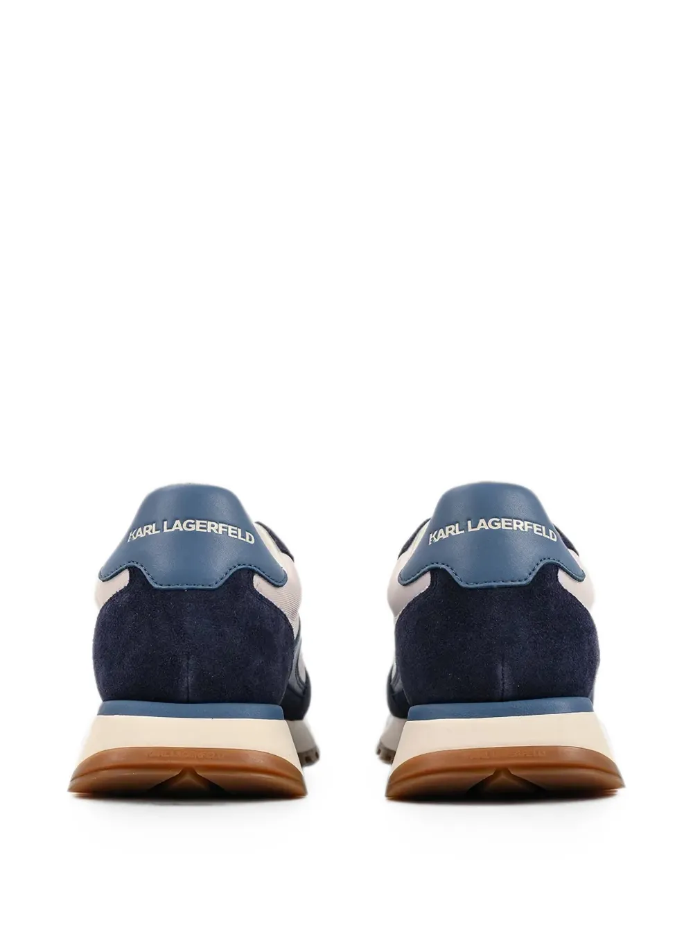 Karl Lagerfeld Kairo panelled suede-trimmed sneakers Blauw