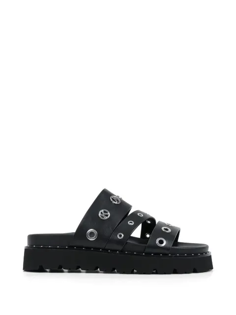 Karl Lagerfeld sandalias con placa del logo y ojales