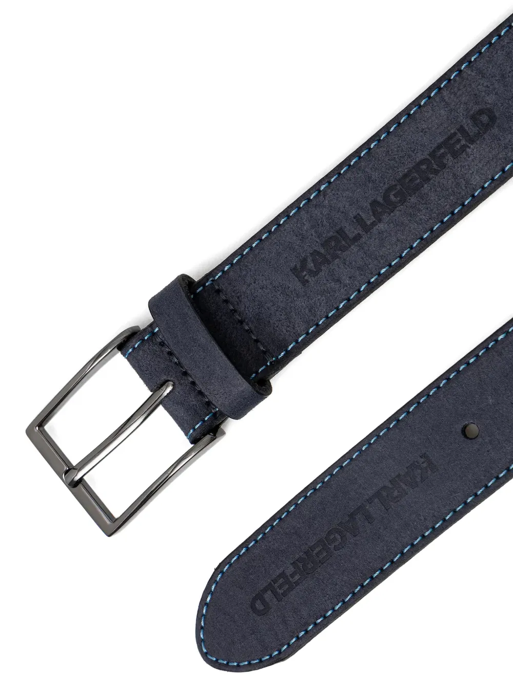 Karl Lagerfeld Riem met logo-reliëf en stiksel Blauw