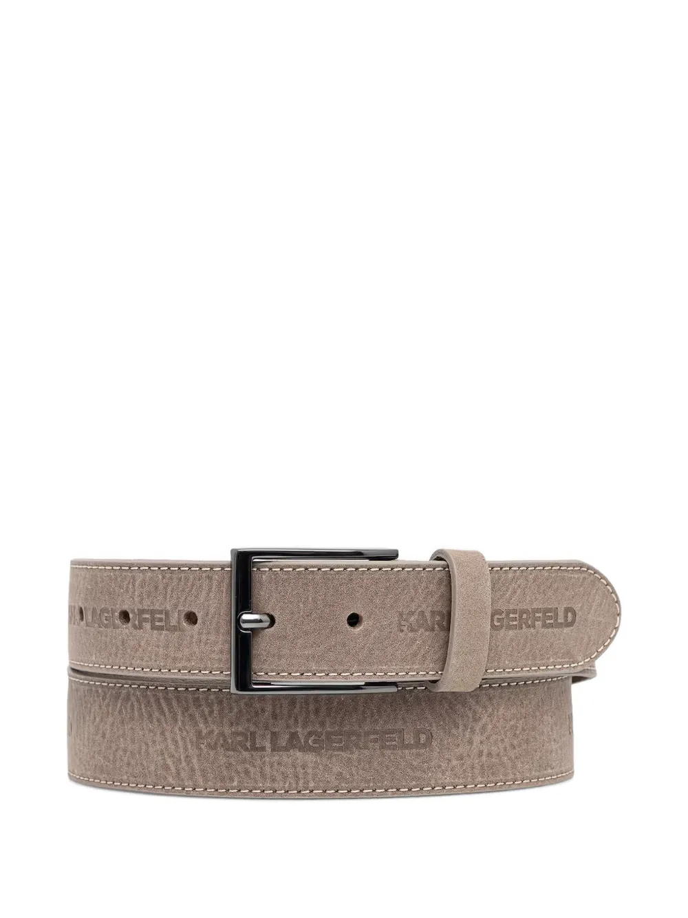 Karl Lagerfeld logo-debossed topstitched belt - Toni neutri