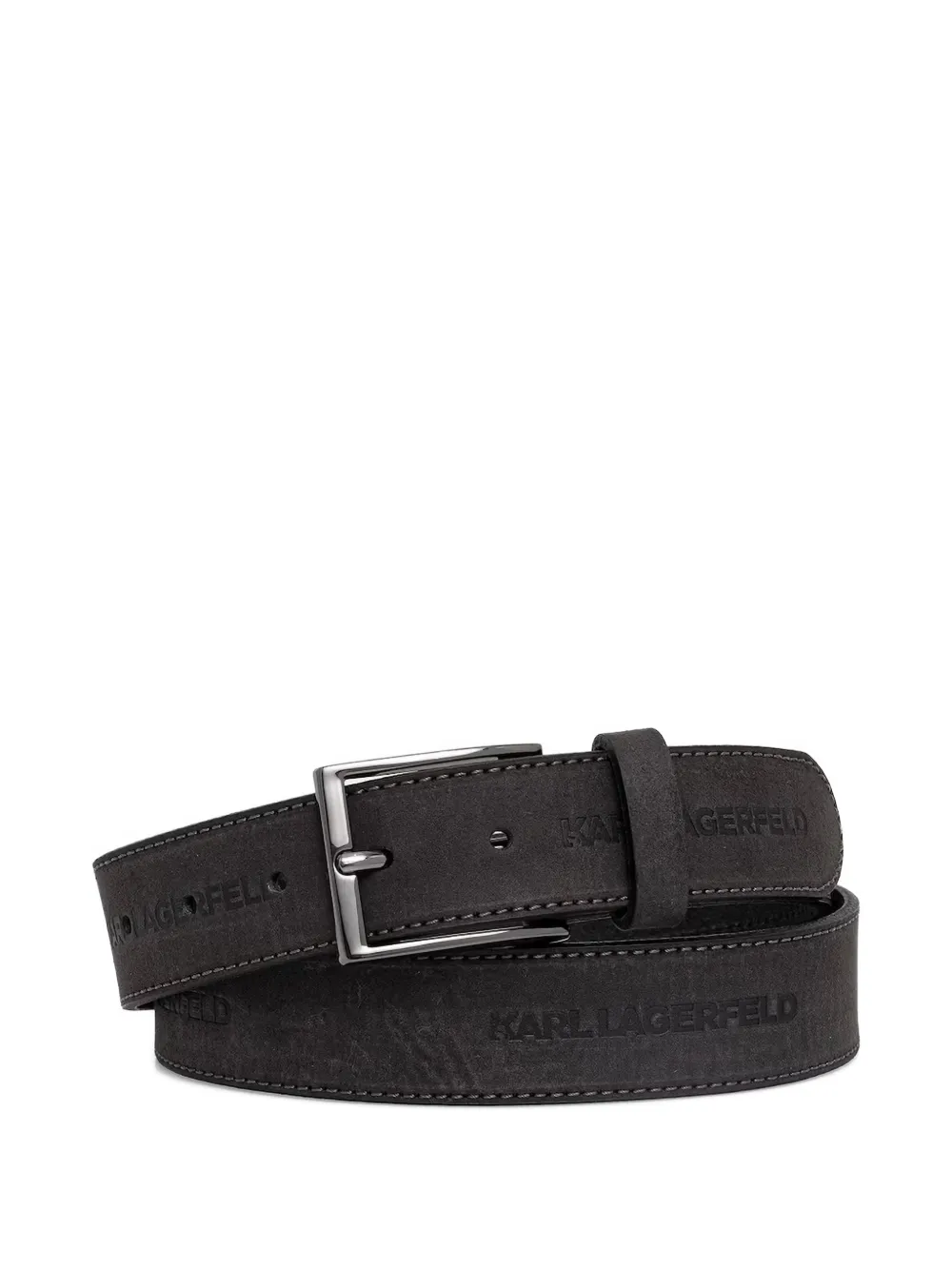 Karl Lagerfeld logo-embossed buckle-fastening belt - Grigio