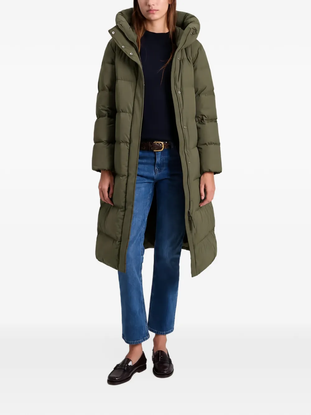 Woolrich Madison hooded quilted coat Groen