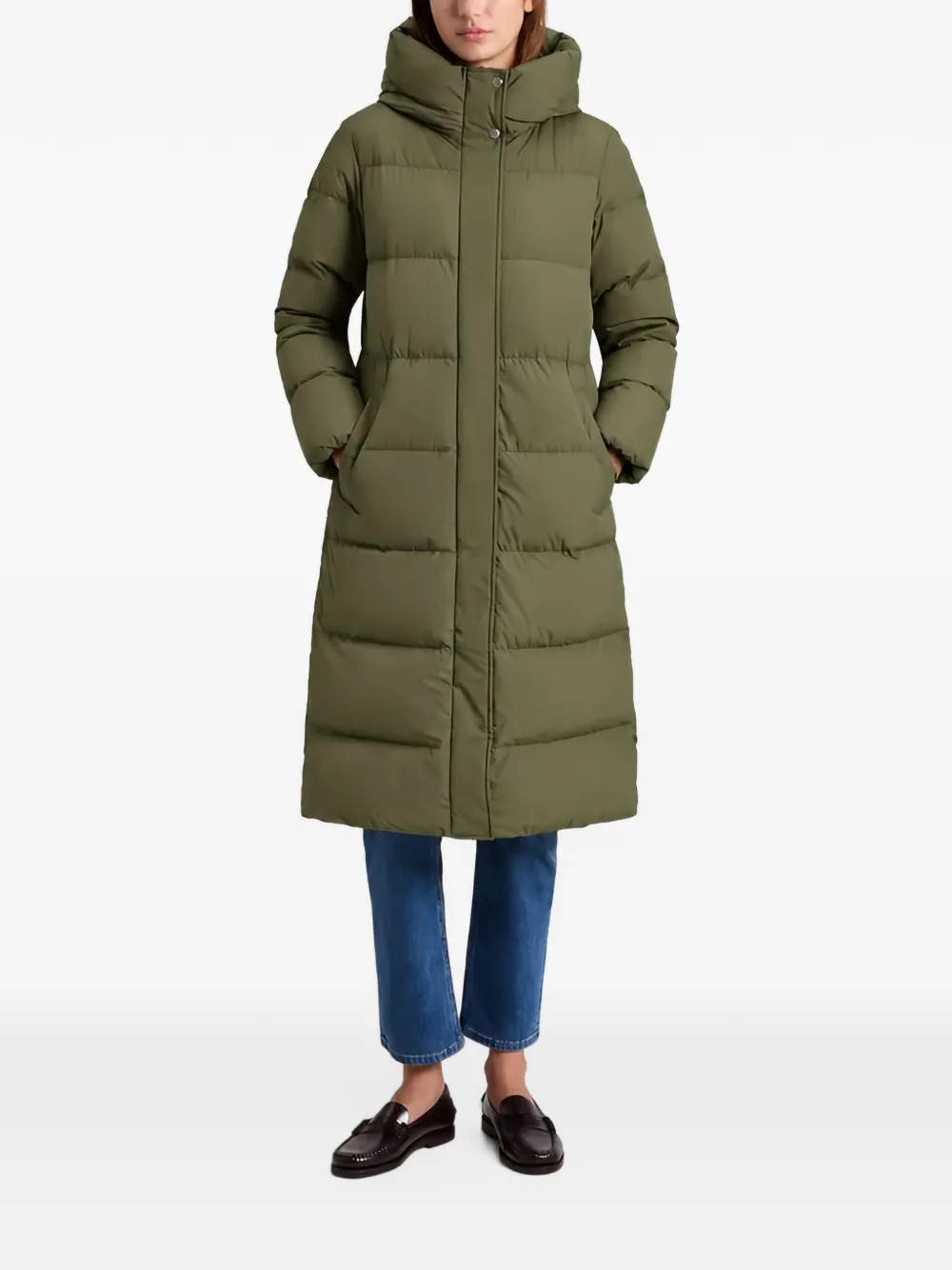 Woolrich Madison hooded quilted coat Groen